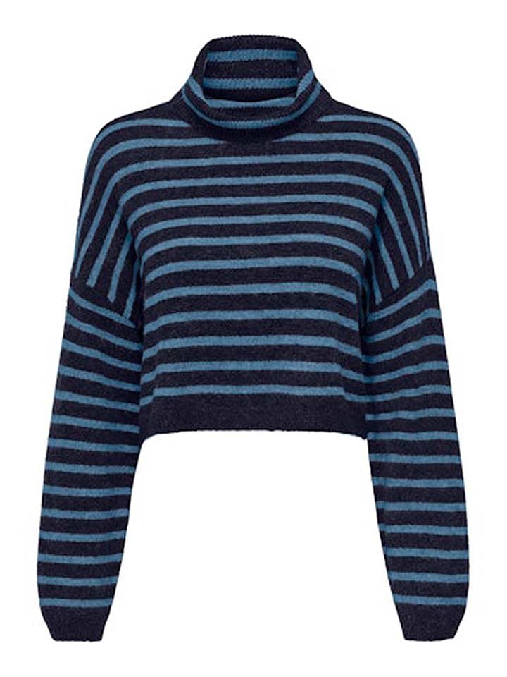 

Пуловер ONLY Rollkragenpullover, цвет Blau/Schwarz