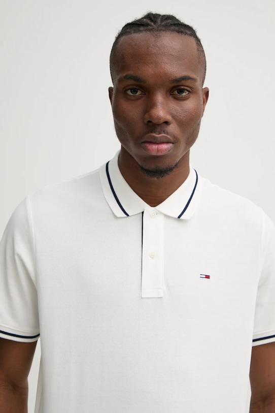 

Хлопковая поло Tommy Jeans, бежевый
