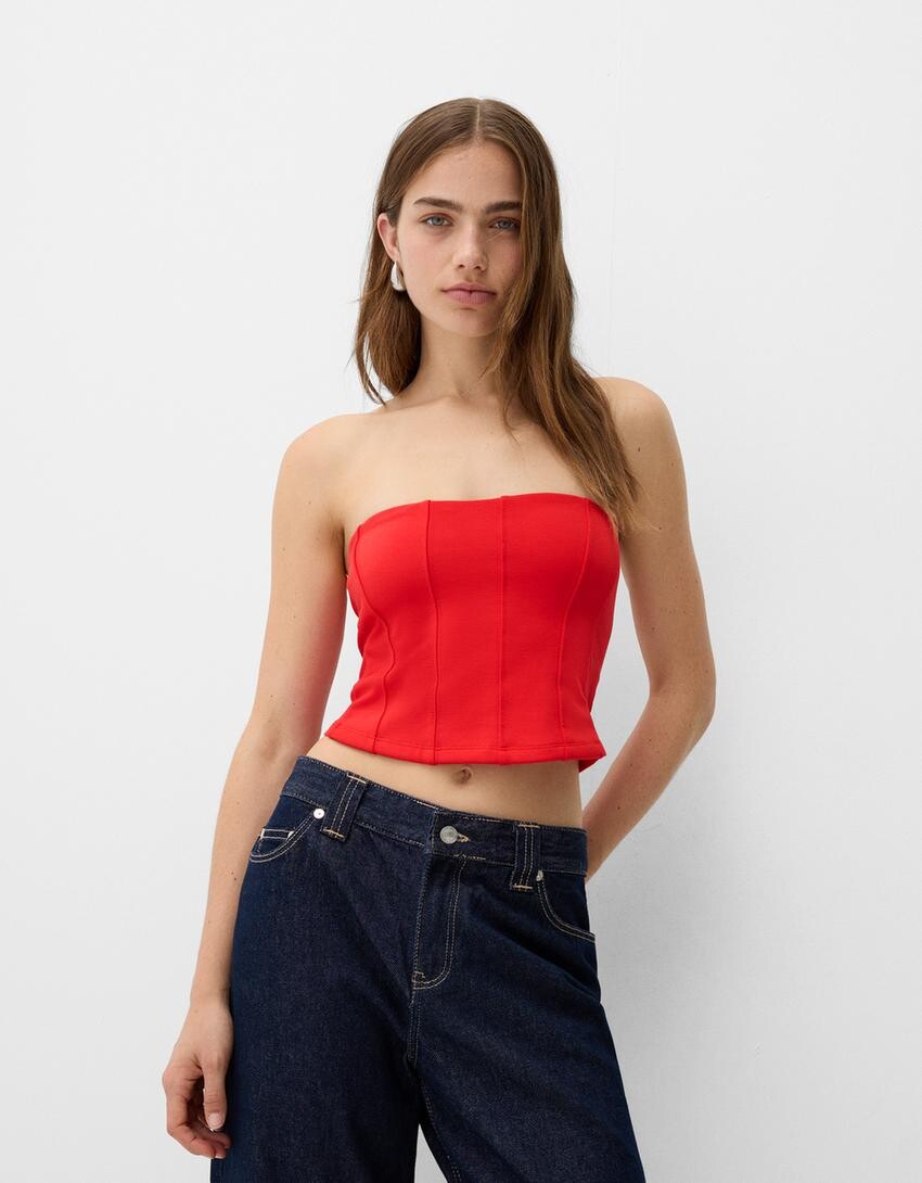 

Топ бандо Bershka, красный