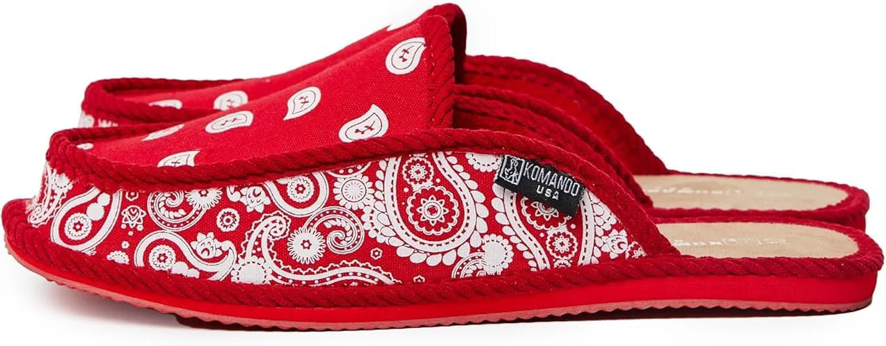 Тапочки Bandana Paisley House, домашняя обувь для комфорта Generic, красный — фото 2