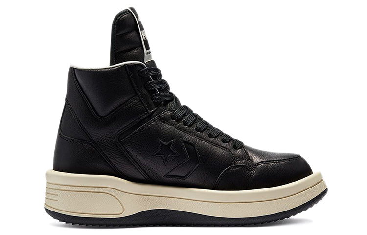 Кроссовки Converse Rick Owens x TURBOWPN Mid 'Black Cloud Cream' 172342C, черный — фото 2