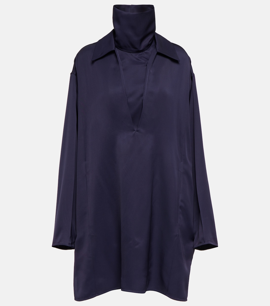 

Атласное мини-платье с высоким воротом Jil Sander, Dark Navy