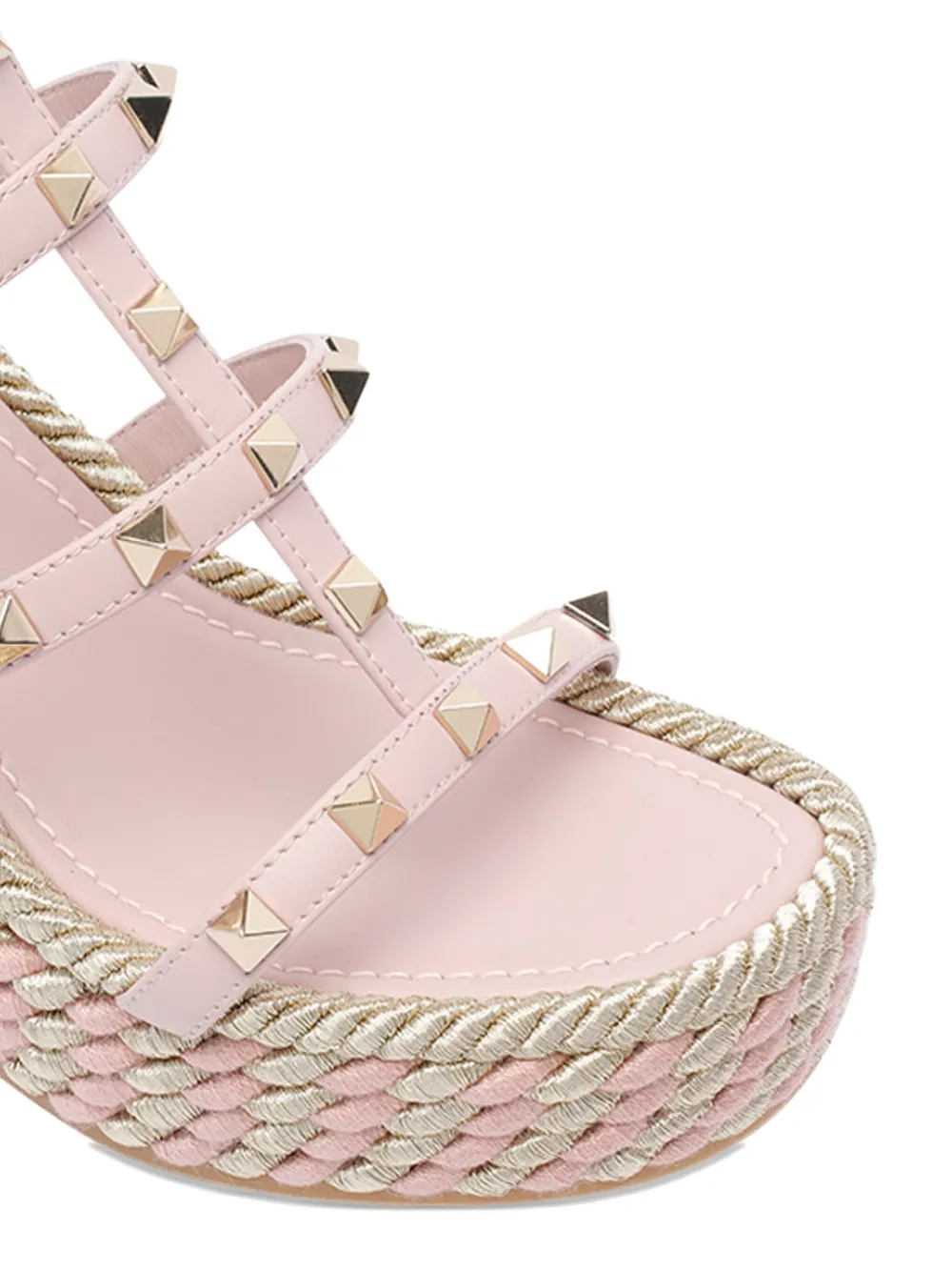 Сандалии Rockstud на танкетке 95 мм VALENTINO GARAVANI, розовый — фото 4