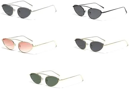 

Металлические солнцезащитные очки для женщин, винтажные солнцезащитные очки для мужчин, УФ-400, зеленые, черные, женское украшение MTZJH, Silver With Black