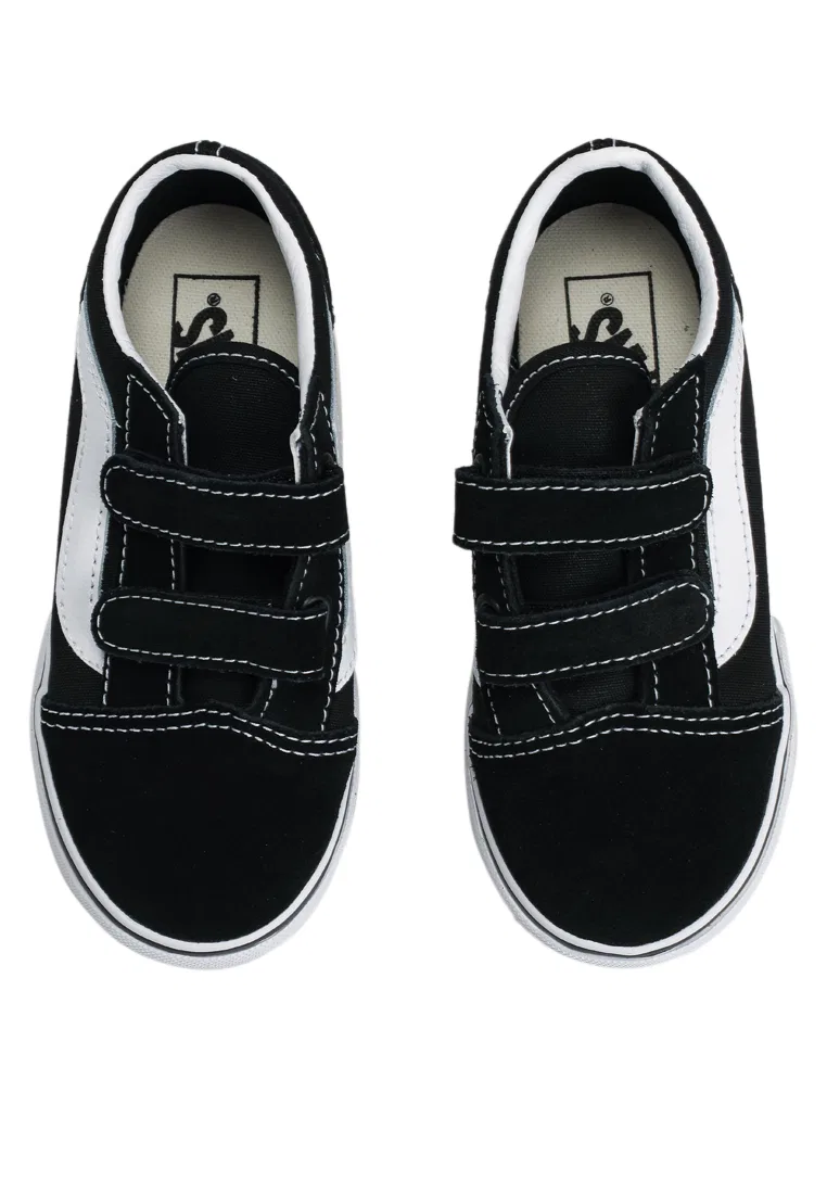 Кроссовки детские, классические, Old Skool V, Vans, черно-белые — фото 4