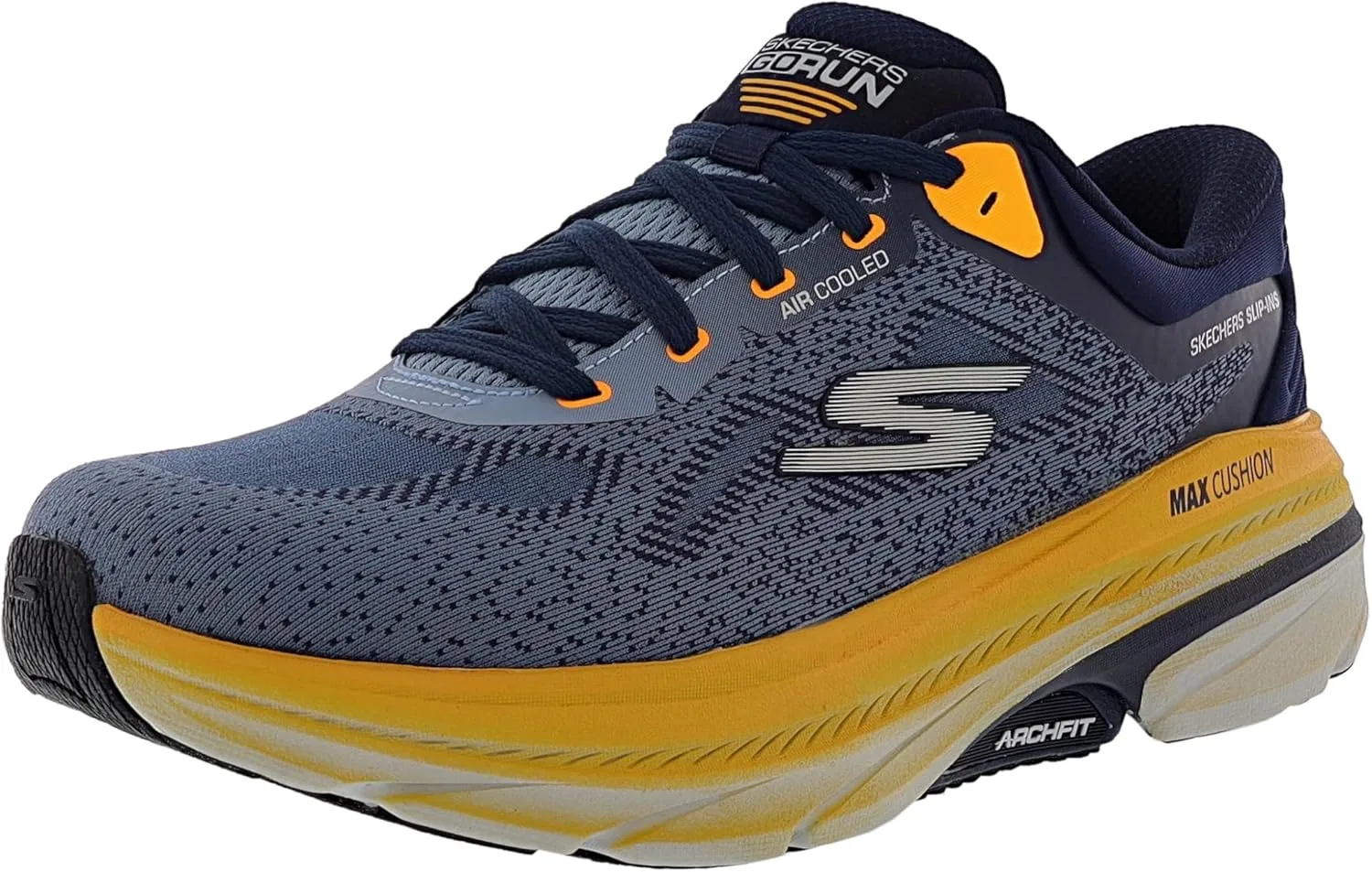Skechers Mens Slip-Ins: Max Cushioning Arch Fit 2.0 - Cool Core Walking Shoes, Navy/Orange