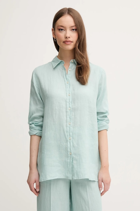 

Льняная рубашка United Colors Of Benetton, бирюзовый