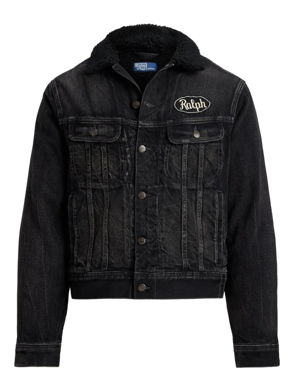 

Джинсовая куртка с воротником из шерпы POLO RALPH LAUREN, черный