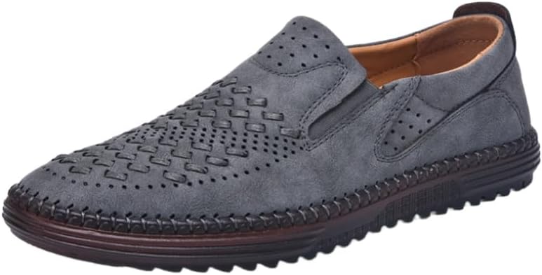 

Мужские повседневные туфли большого размера - низкий каблук, удобные и дышащие, мягкая внутренняя подкладка, противоскользящие, для прогулок Clolinde, серый