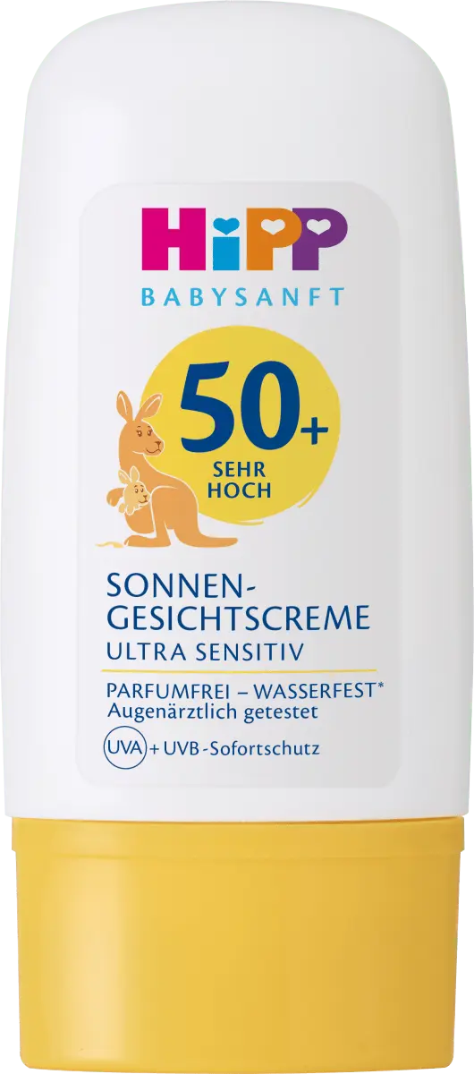 

Солнцезащитный крем для лица детский ультрачувствительный SPF 50+ 30мл Hipp