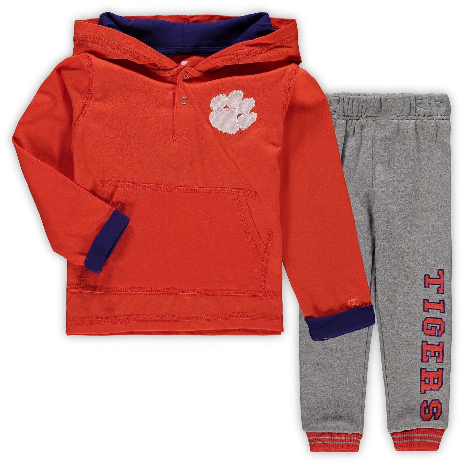 

Комплект с капюшоном и спортивными штанами Clemson Tigers Poppies для малышей Colosseum Orange/Heathered Grey Colosseum