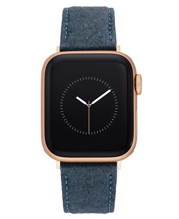 

Женский темно-синий кожаный ремешок с ананасом, совместимый с Apple Watch диаметром 38/40/41 мм Anne Klein, синий