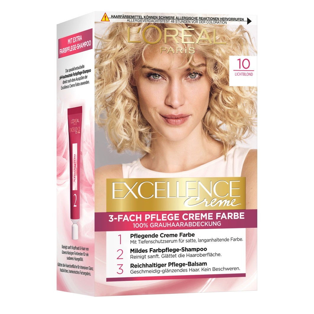 

Краска для волос excellence crème Loreal Paris, nr. 10 - lichtblond, количество 1 шт.