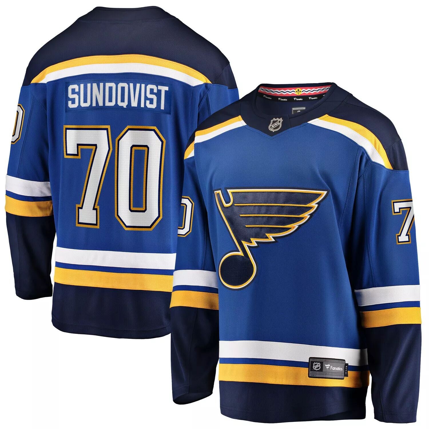 

Мужская синяя футболка Fanatics с логотипом Oskar Sundqvist St. Louis Blues Home Breakaway Player, Синий, Мужская синяя футболка Fanatics с логотипом Oskar Sundqvist St. Louis Blues Home Breakaway Player