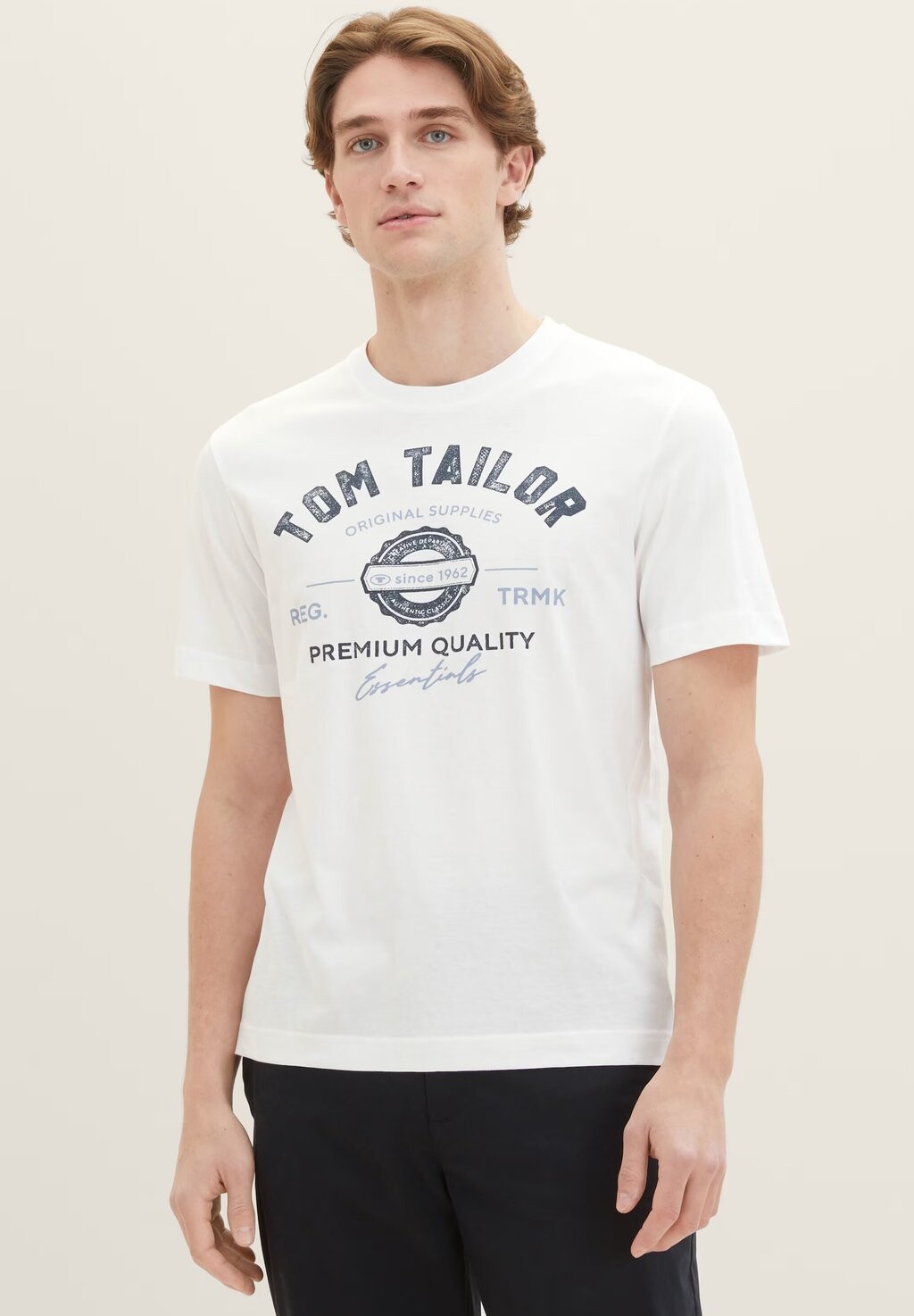 

Футболка с принтом LOGO 2 PACK TOM TAILOR, цвет White Denim