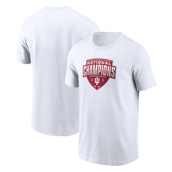 

Мужская белая футболка indiana hoosiers college football playoff 2025 national champions zone scheme Nike