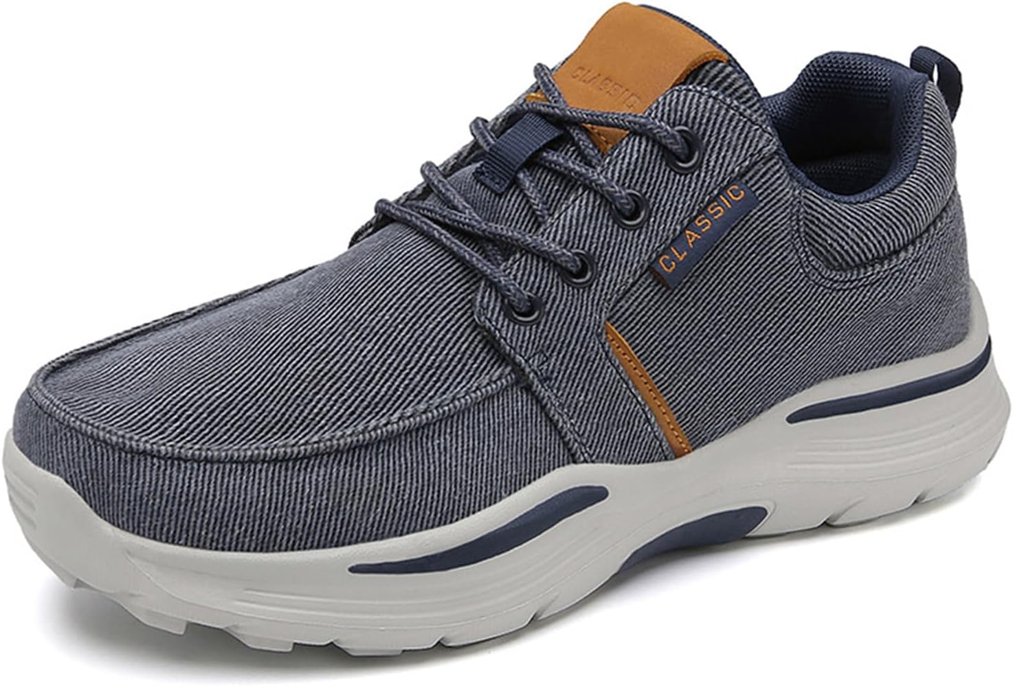 

Мужские вязаные сетчатые кеды Crepuscute с низким верхом, ортопедические, с шнуровкой, удобные повседневные кроссовки для ходьбы, спортивная обувь для тренировок на открытом воздухе при плантарном фасциите, синий