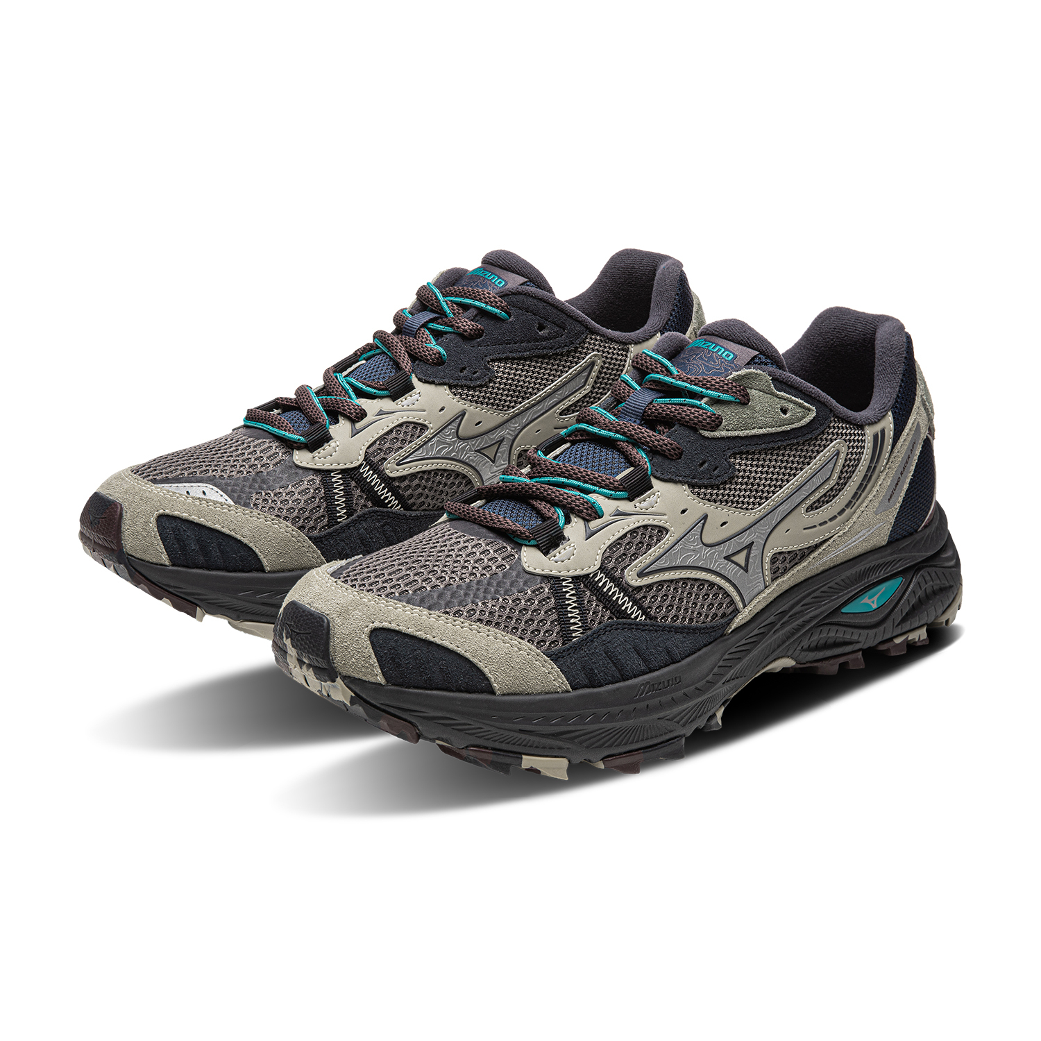 Кроссовки Poizon x Racer ADV Low Top для бега на длинные дистанции и спринта унисекс Iron Tower Gray Mizuno, Iron Tower серый/Ebony серый/Basil Deep зеленый/Mahogany — фото 4