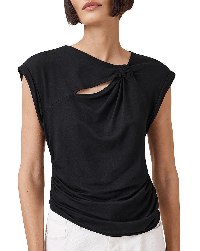 

Блузка с узлом спереди Robin Knot ALLSAINTS, черный