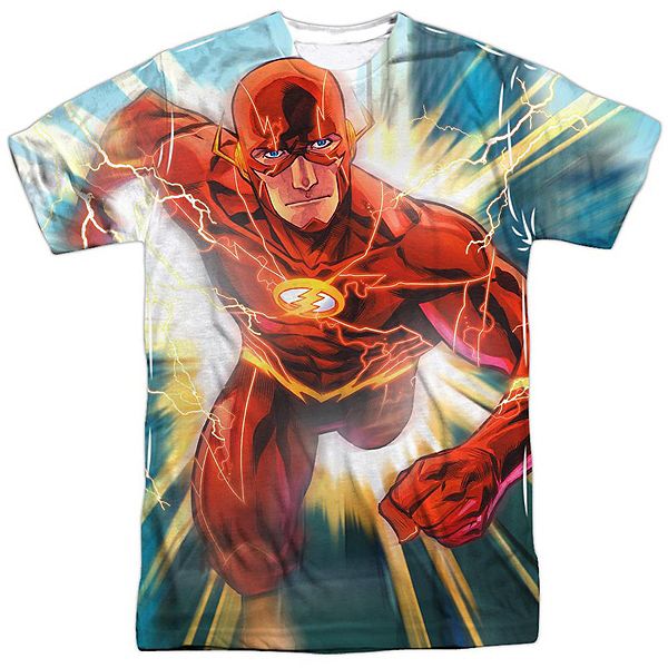 

Футболка с коротким рукавом adult poly crew justice league of america faster than lightning Licensed Character