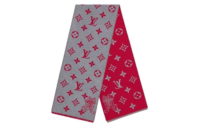 

Мужской вязаный шарф Louis Vuitton, розовый/серый