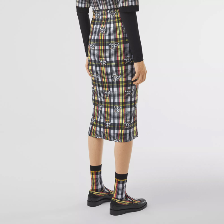 Юбка женская Burberry, повседневная, цветочный принт, желтый — фото 4