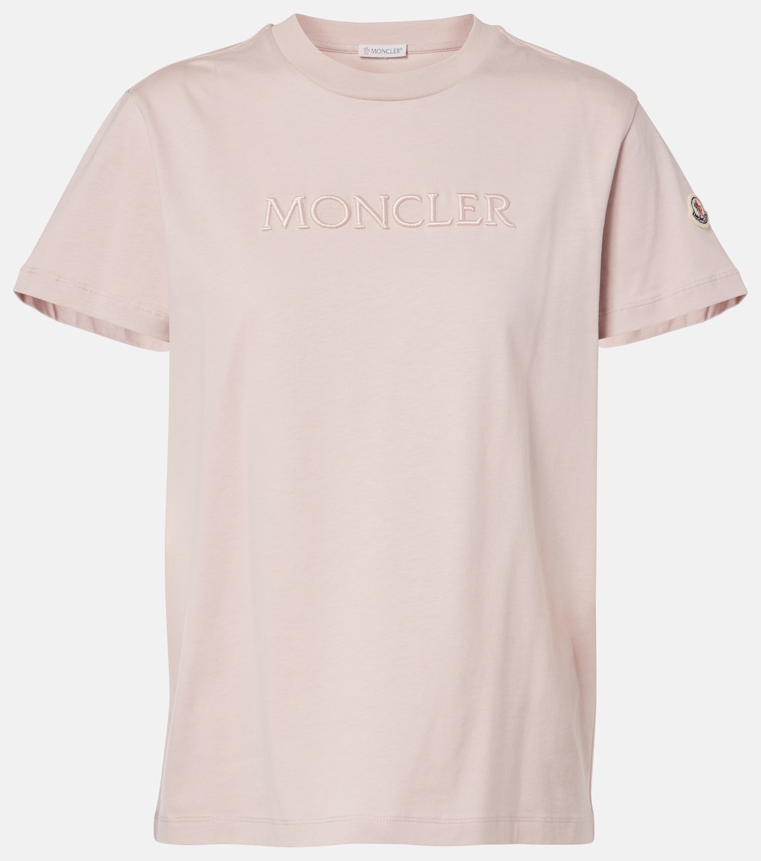 

Хлопковая футболка Moncler, розовый
