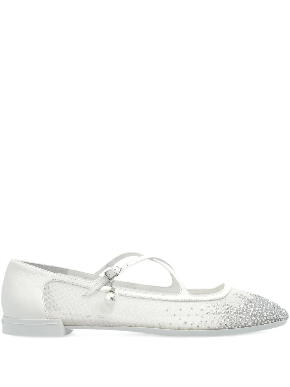 Балетки с кристаллами JIMMY CHOO, белый
