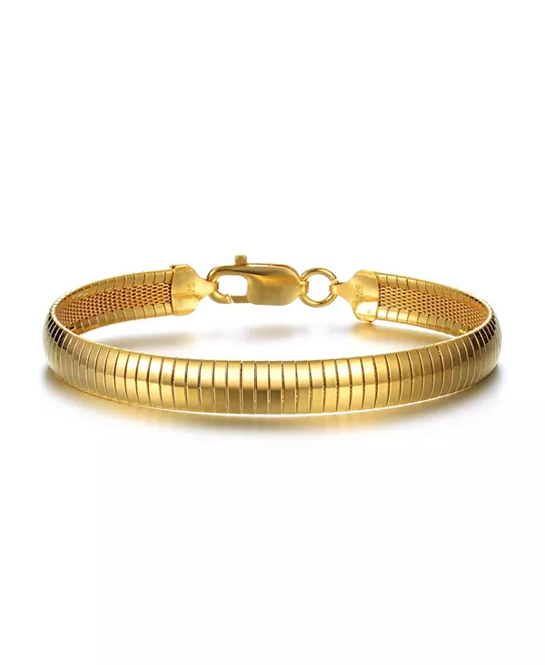 

Элегантный браслет-змейка из стерлингового серебра с надежной застежкой Genevive, gold