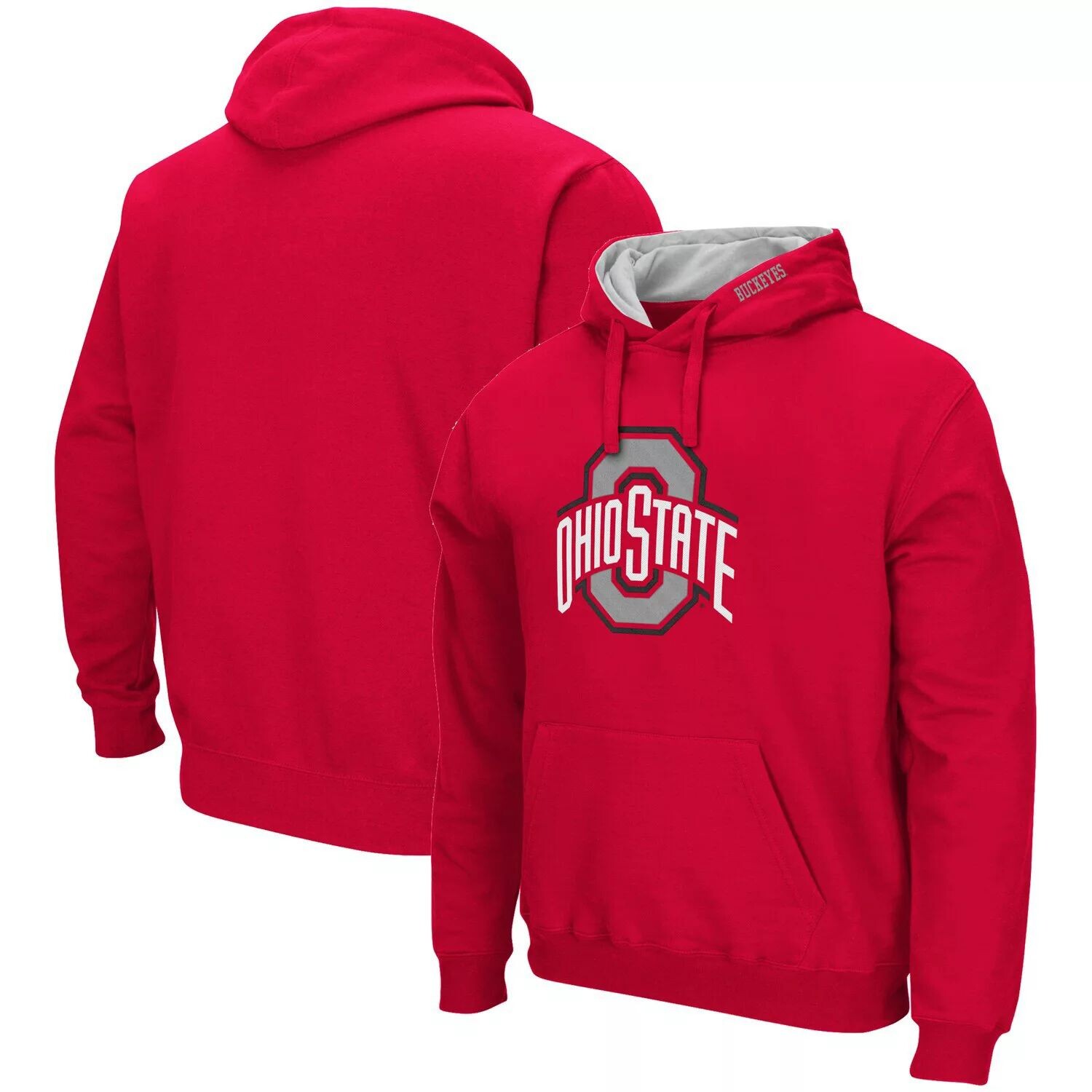 

Мужской пуловер с капюшоном Scarlet Ohio State Buckeyes Arch & Logo 3.0 Colosseum