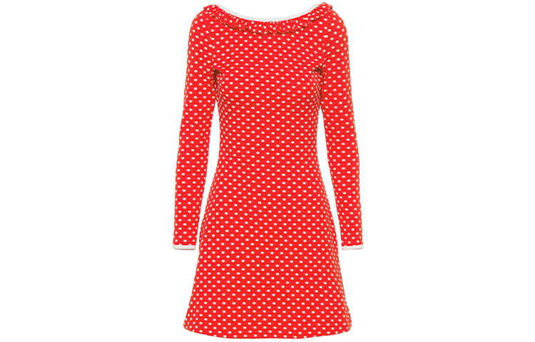 

Платье Miu Miu с длинными рукавами, красный