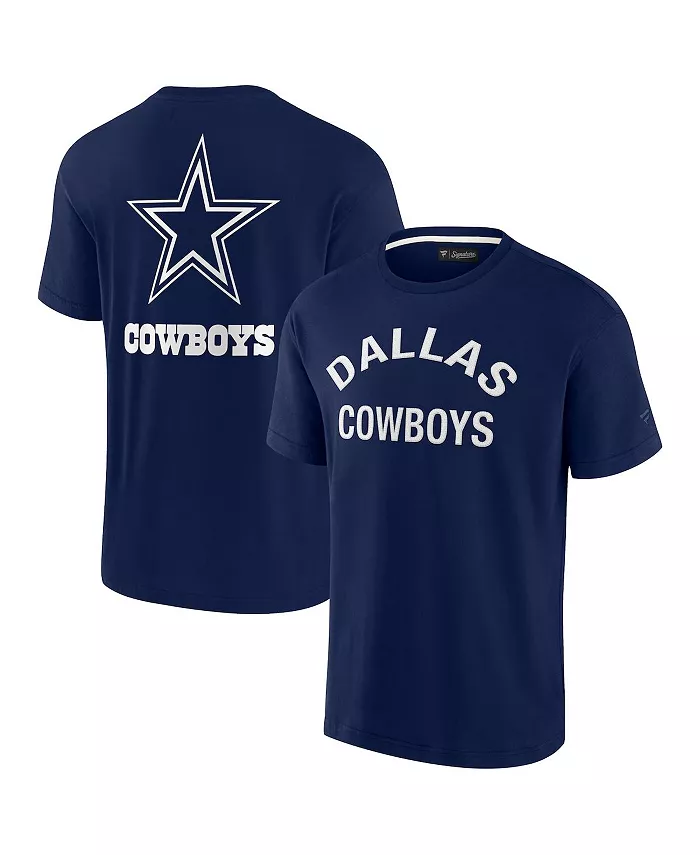 

Мужская и женская футболка с коротким рукавом Dallas Cowboys Super Soft в темно-синем цвете Fanatics Signature