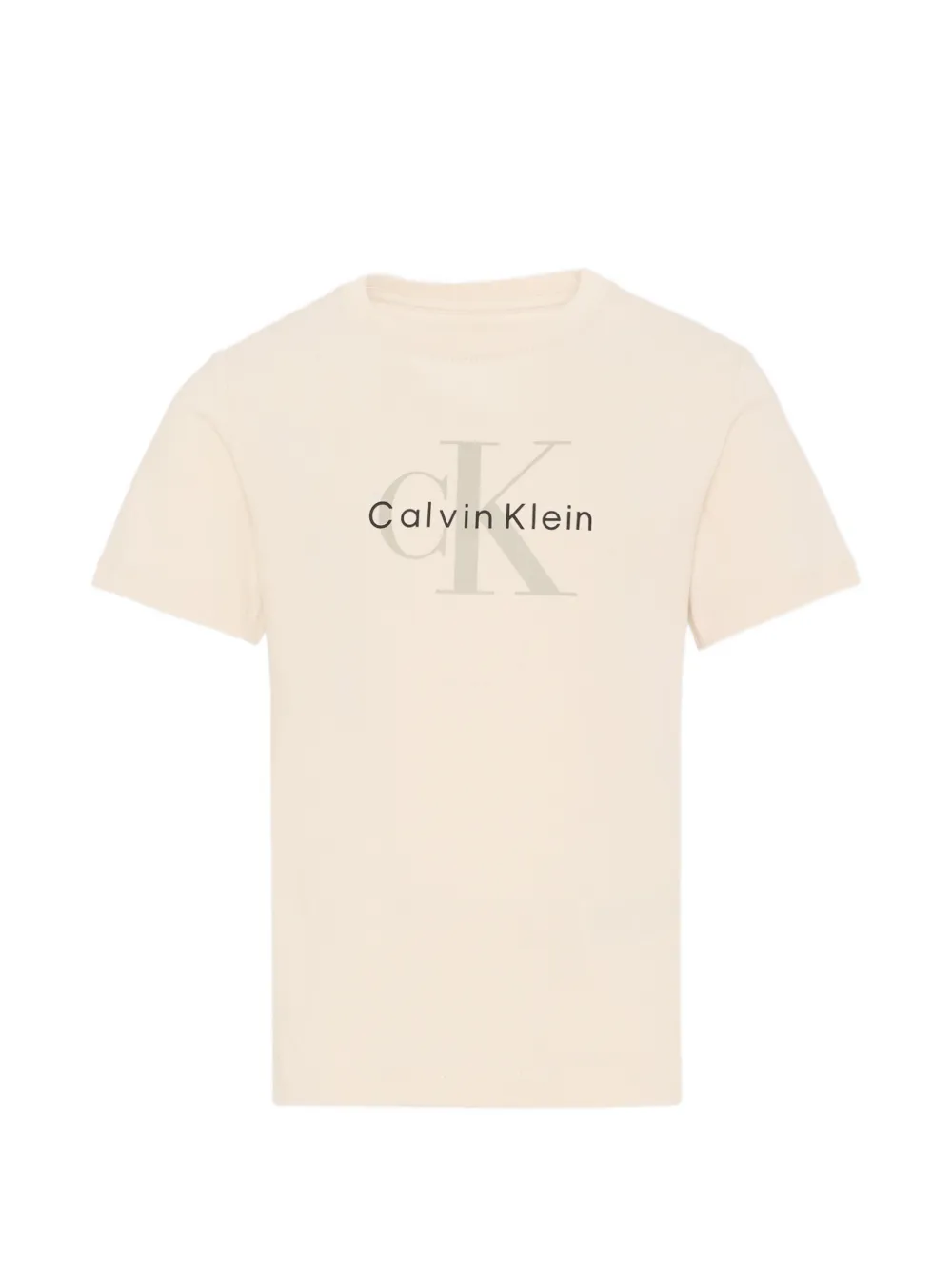 

Футболка с логотипом Calvin Klein Kids, бежевый