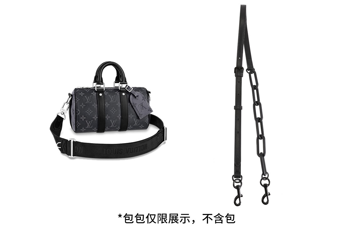 

Luxury Care Artisan Workshop Ремень для сумки, Black Leather-Acrylic Adjustable Strap 105-117cm