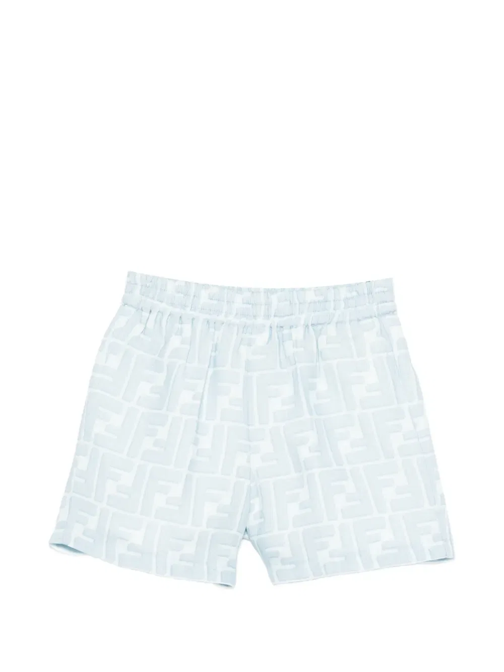 Шорты из жаккардовой ткани с логотипом FF Fendi Kids, синий