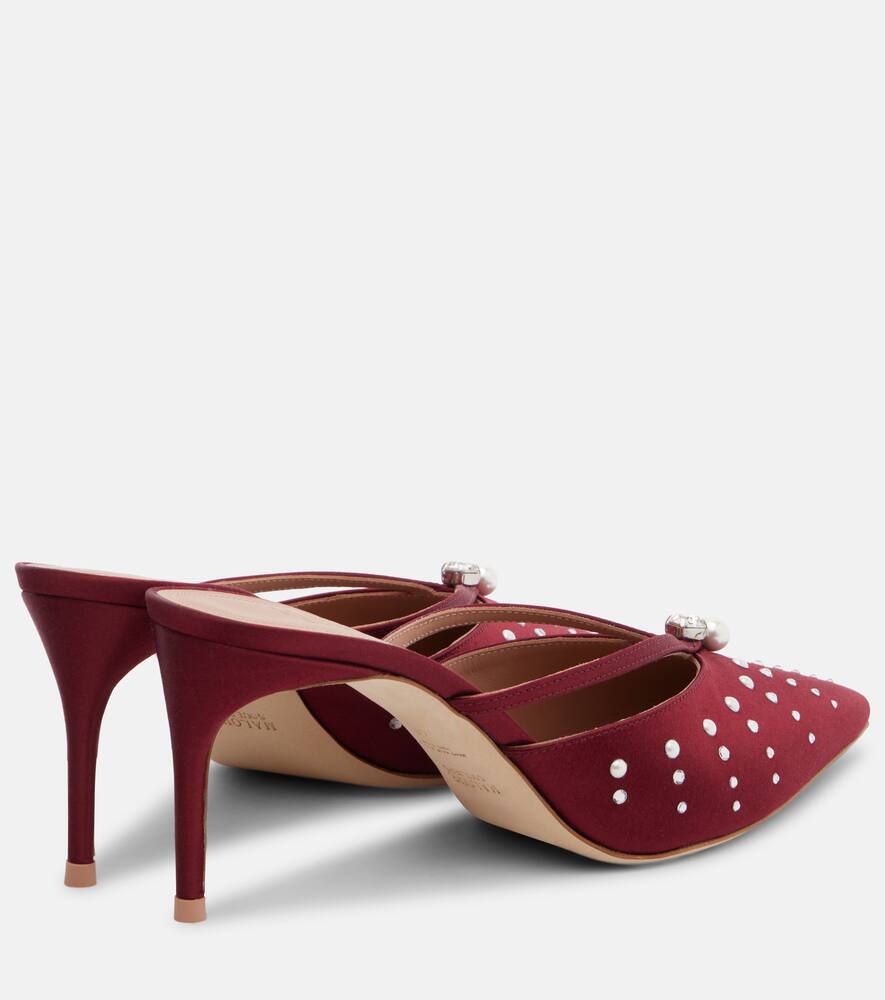 Мариса 70 атласные мюли с декором Malone Souliers, Wine/Wine — фото 2