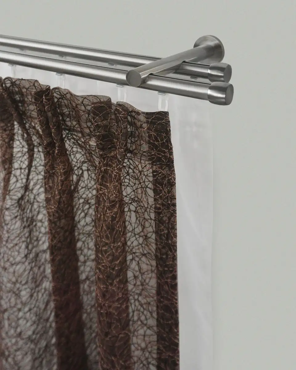 

Карниз для штор GARESA "KAPPE", 2 направляющие, желаемая длина, комплект для штор, легко собирается, выдвигается, имитация нержавеющей стали 460 см, Ø16мм, цвет edelstahlfarben