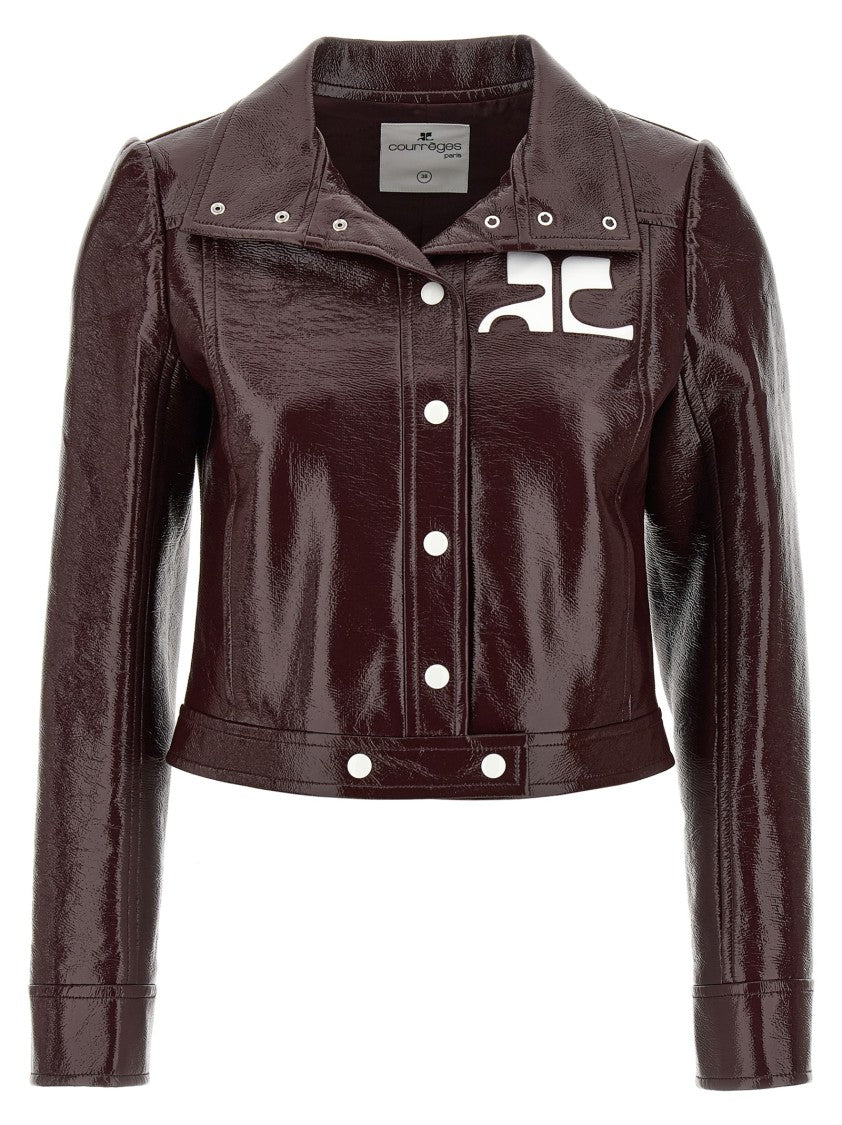 

Винтажная куртка из винила Reedition Courrèges, Burgundy