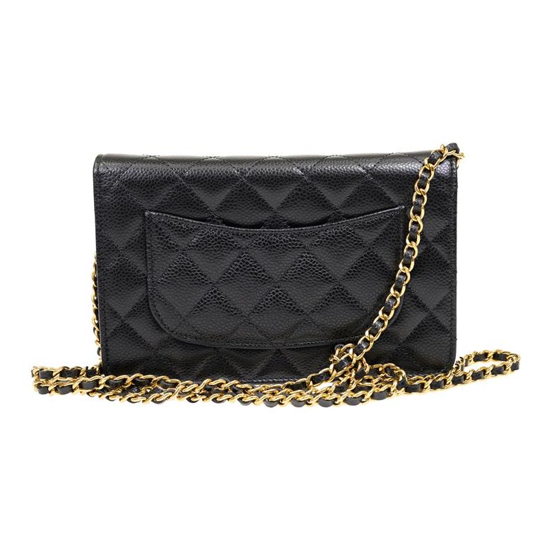 CHANEL Сумка через плечо из телячьей кожи WOC черная — фото 4