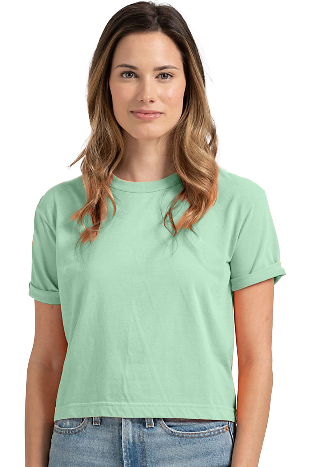

Женский укороченный топ Tultex Heritage Retro, цвет neo mint
