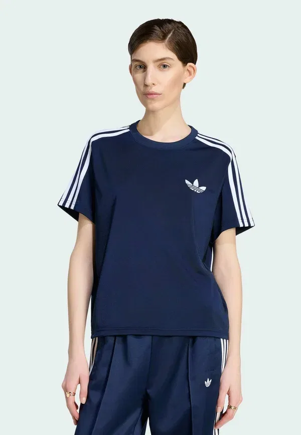 Футболка с принтом Firebird tee Adidas Originals, цвет ночной индиго белый