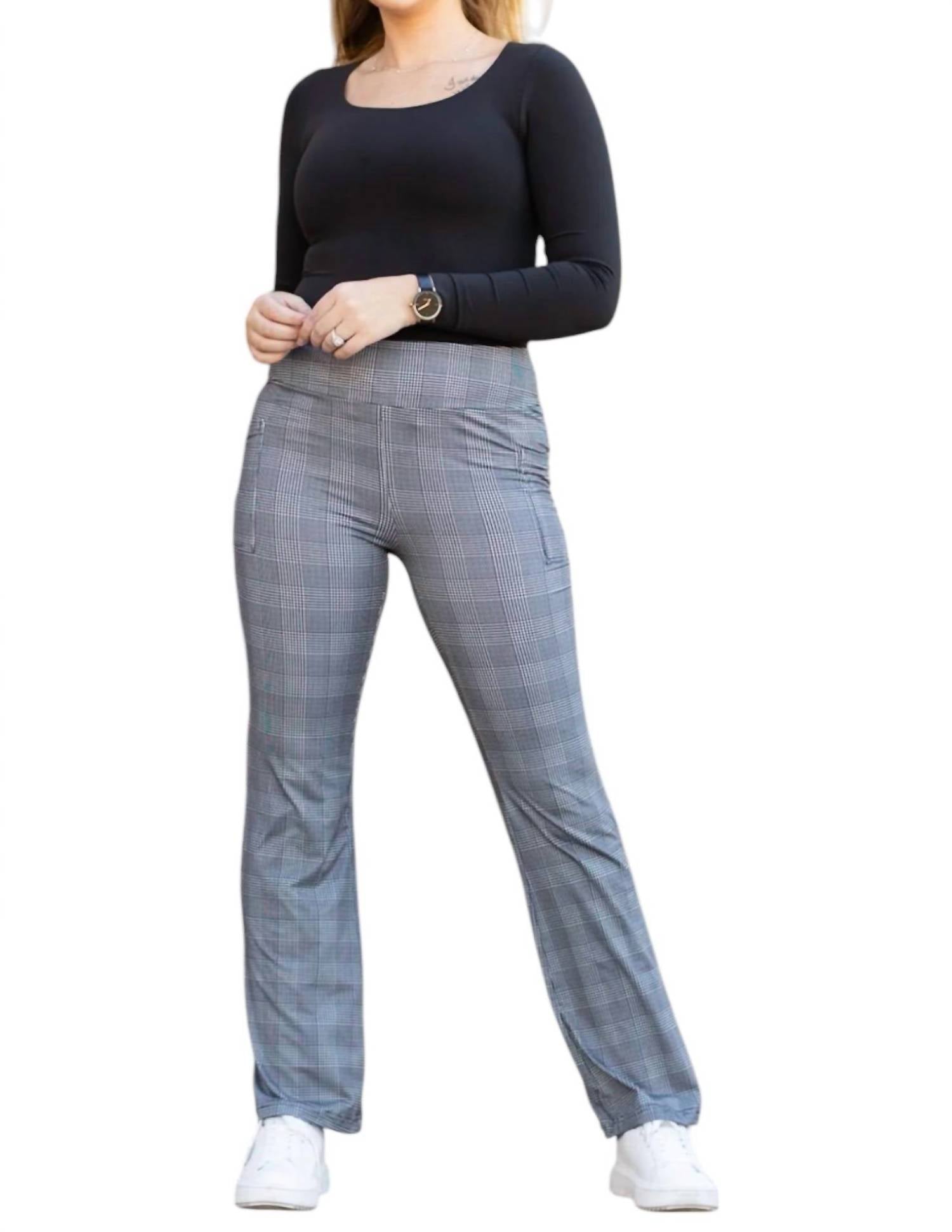

Леггинсы Felicity Plaid Bootcut серого цвета Julia Rose