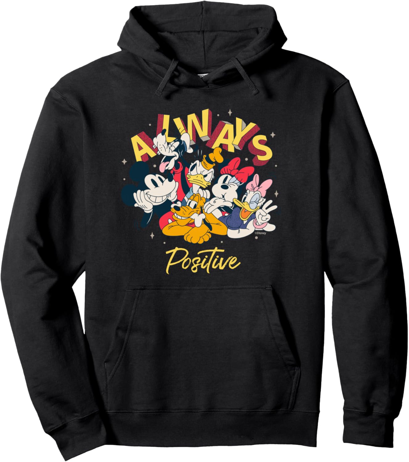 

Худи Disney Mickey and Friends Always Positive, черная, Черный, Худи Disney Mickey and Friends Always Positive, черная