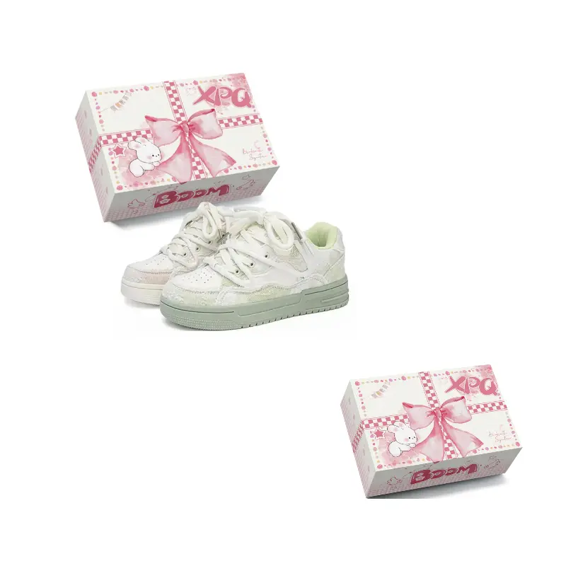 

XPQ Кроссовки для скейтборда с амортизацией, износостойкие, низкие, унисекс, розово-зеленые непарные, цвет Pink Green Mismatched