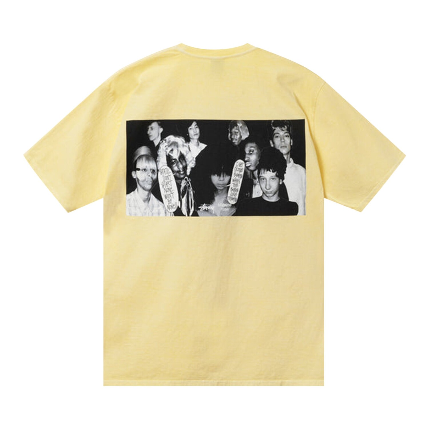 Футболка Stussy x Martine Rose с коллажем, окрашенная в пигмент, Лимон — фото 2