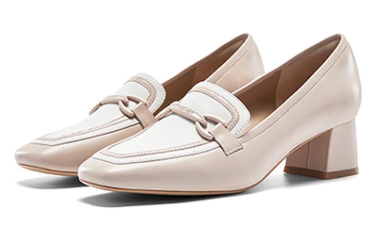 Женские туфли на платформе с массивным каблуком 5 см NINE WEST, светло-розовый экрю — фото 3