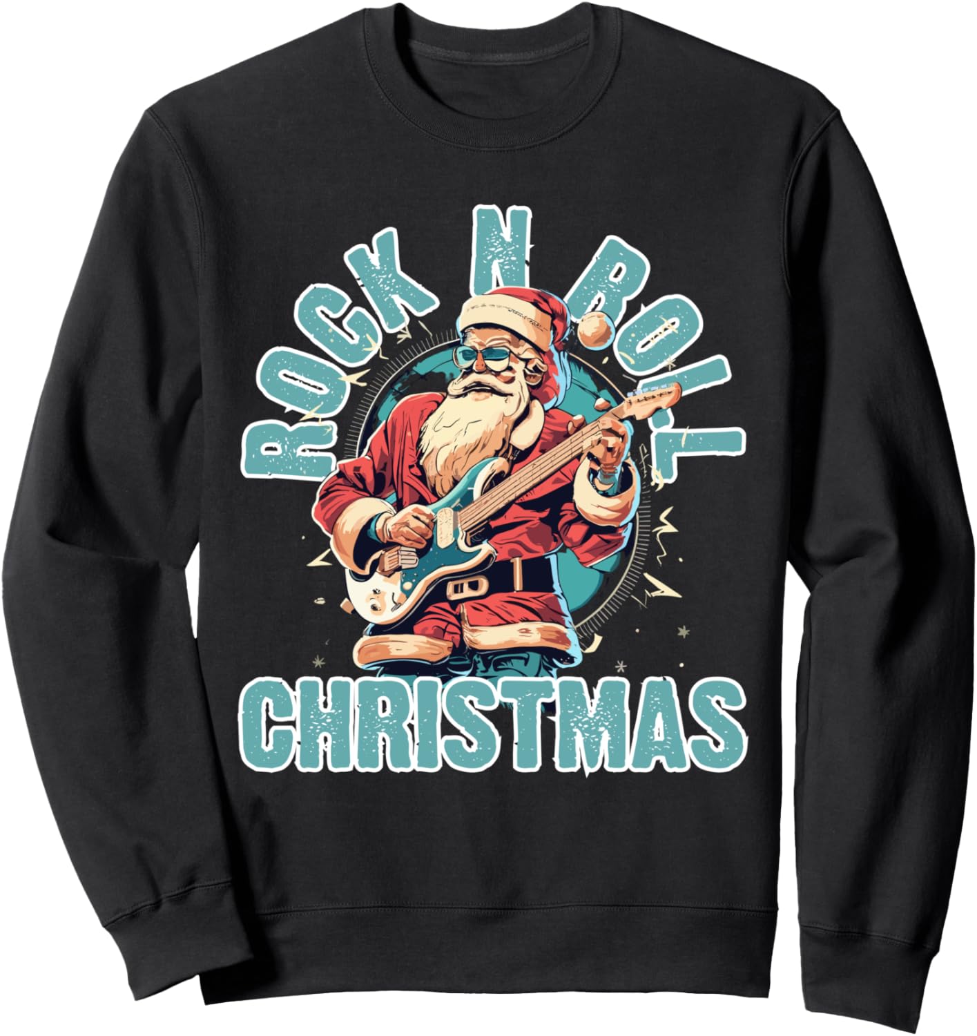 

Рождественская толстовка с изображением Санта-Клауса в стиле рок-н-ролл и играющего на гитаре Rock N Roll Christmas Gifts, черный
