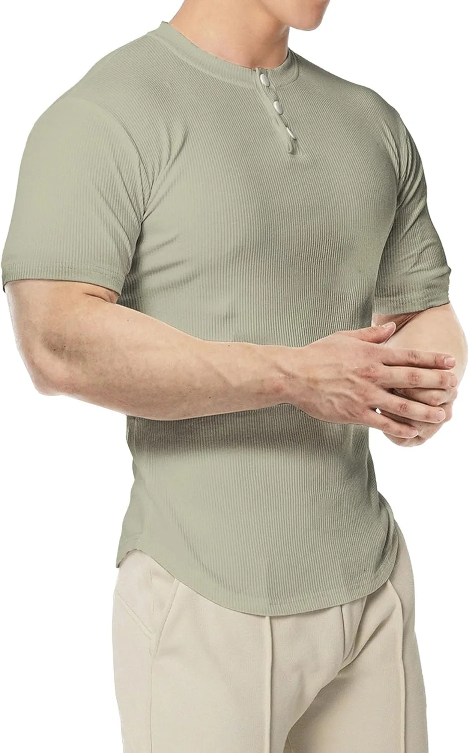 

Мужская футболка с круглым воротником и четвертью пуговицей для бега Zylphorix