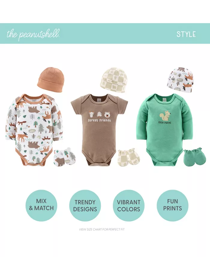 Набор одежды для новорожденных мальчиков, Woodland Animals, 23 предмета, 0-3 месяца The Peanutshell, мультиколор — фото 2