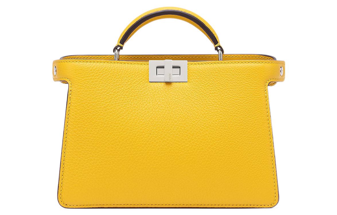 

FENDI Кожаная сумка через плечо Peekaboo ISeeU, кроссбоди, женская сумка Yellow